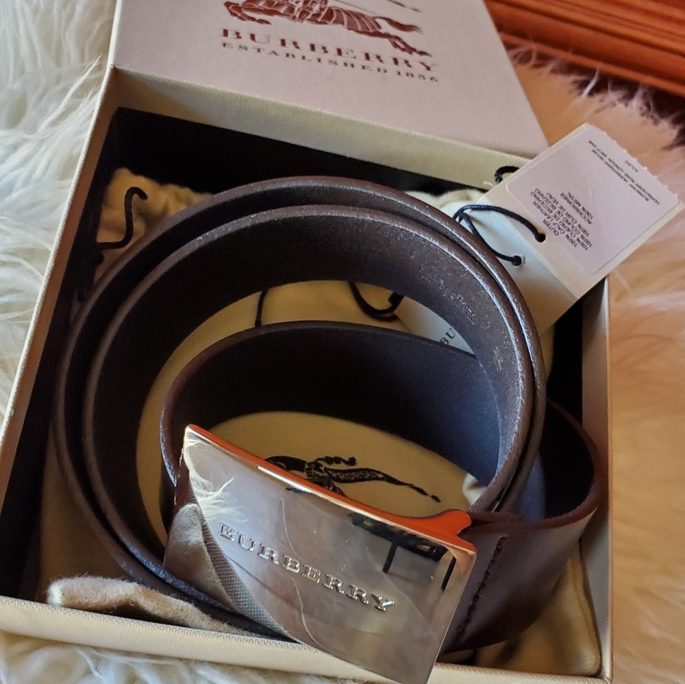 Men's Chocolate Burberry Belt